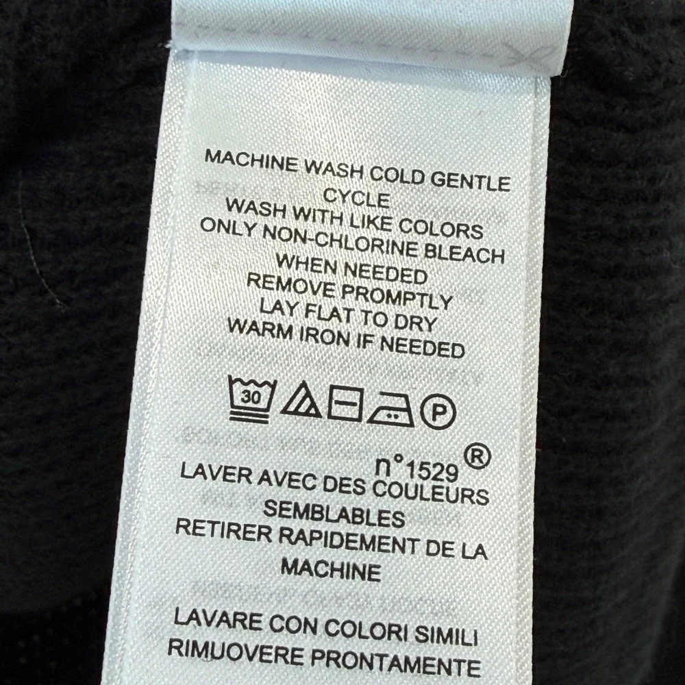 NWT Ralph Lauren Drawstring Cowl Neck Sweater‎ Sz M Black Combed Cotton Slouchy